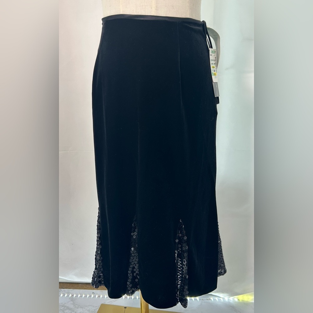 DEADSTOCK VINTAGE Y2K JACKIE JON Velvet Sequin Midi Skirt